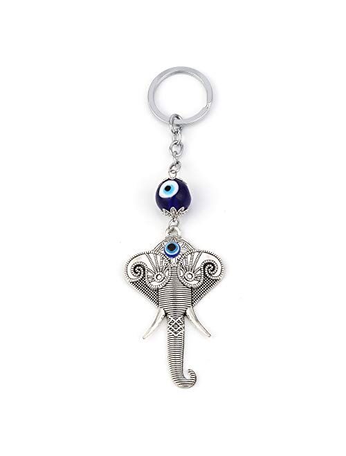 Elephant Keychain Evil Eye Animal Charms Car Keychain For Women Men Fashion Jewelry