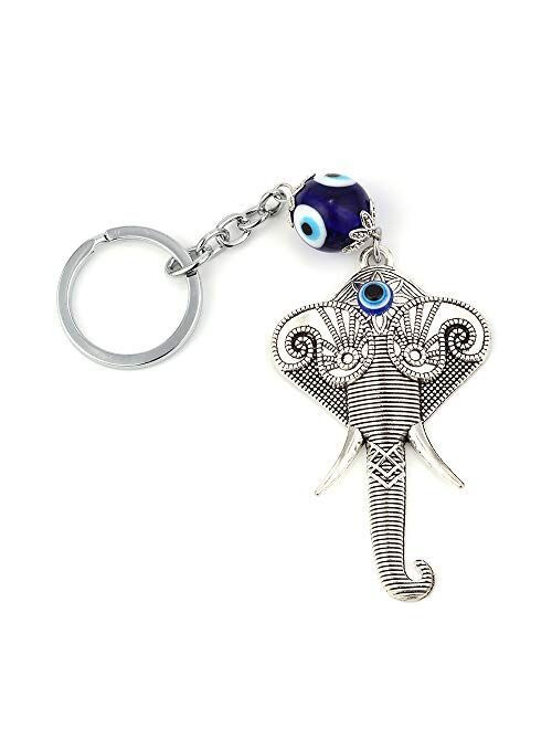 Elephant Keychain Evil Eye Animal Charms Car Keychain For Women Men Fashion Jewelry