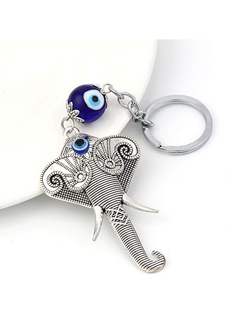 Elephant Keychain Evil Eye Animal Charms Car Keychain For Women Men Fashion Jewelry