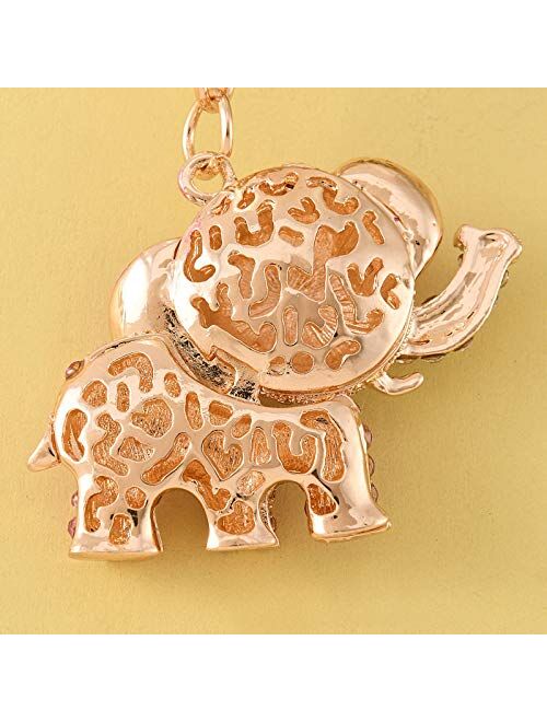 YONGYAN Cute Elephant Keychain Crystal Rhinestones Keyring Car Bag Purse Charm Pendant for Women Bag Decoration (Pink)