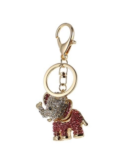 TENDYCOCO 1Pc Lovely Diamond-encrusted Key Chain Elephant Shape Key Ring Bag Pendant