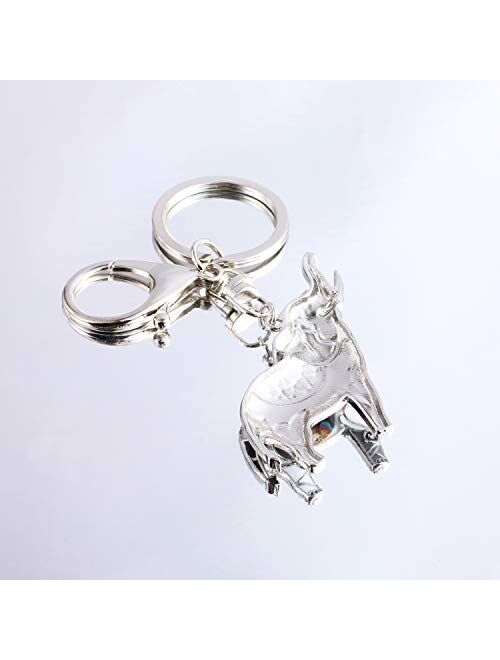 Luckeyui Unique Lucky Elephant Keychain for Women Multicolor Enamel Animal Keyring