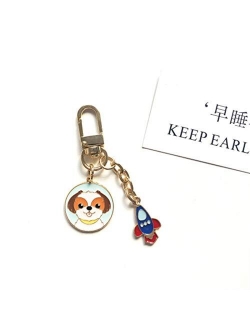 JZYZSNLB Keychain Keychain Accessories Cute Pet Dog Key Chain Car Keyring (Color : Purple Dog, Size : 6 cm)