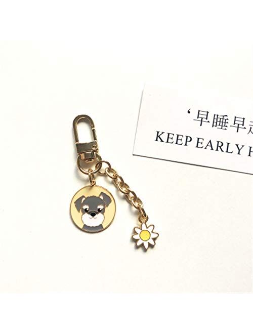 JZYZSNLB Keychain Keychain Accessories Cute Pet Dog Key Chain Car Keyring (Color : Purple Dog, Size : 6 cm)