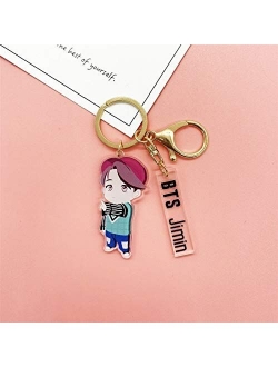 JZYZSNLB Keychain Cartoon Print Keychains Key Ring Cartoon Figure (Color : 7 JIN)