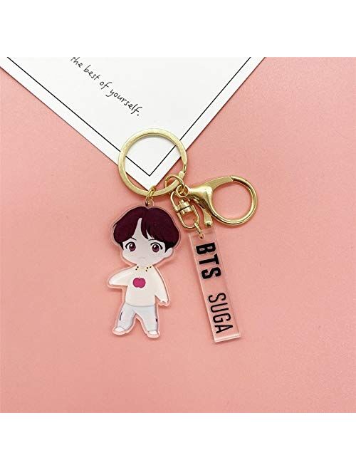 JZYZSNLB Keychain Cartoon Print Keychains Key Ring Cartoon Figure (Color : 7 JIN)