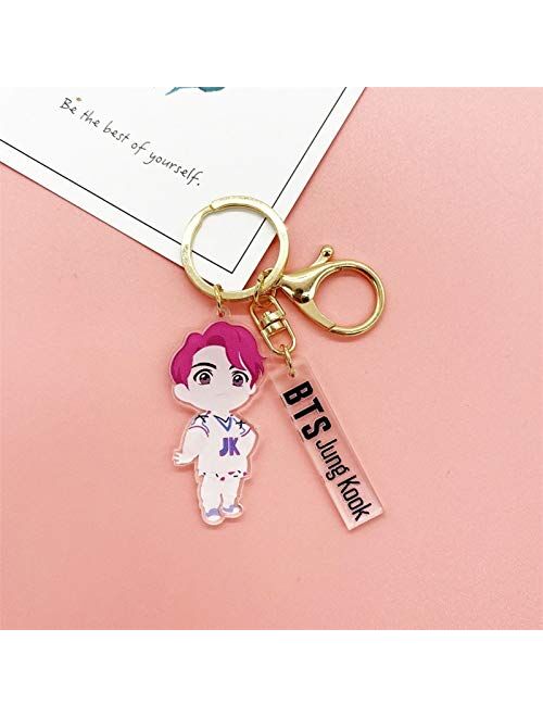 JZYZSNLB Keychain Cartoon Print Keychains Key Ring Cartoon Figure (Color : 7 JIN)