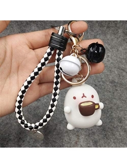 JZYZSNLB Keychain Creative Cute Keyring Keychain Car Bag Key Chain Ring Charm Key Rings Leather Rope Pendant (Color : Purple)