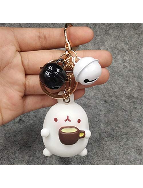 JZYZSNLB Keychain Creative Cute Keyring Keychain Car Bag Key Chain Ring Charm Key Rings Leather Rope Pendant (Color : Purple)