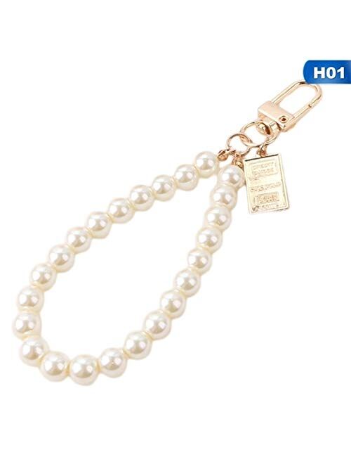 JZYZSNLB Keychain New Creative Ancient Coin Pearl Keychain for Women Ladies Bag Pendant Accessories (Color : 1)