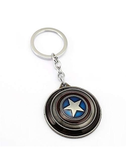 JZYZSNLB Keychain Key Chain Rotatable Shield Key Rings for Gift Car Keychain Jewelry Key Holder Souvenir (Color : Yinhuizhuan)