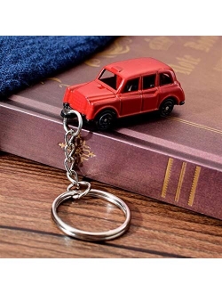 JZYZSNLB Keychain Four Color Taxi Key Chain High Quslity Zinc Alloy Car Keychain for Men Fashion Jewelry Key Chain Ring for Key (Color : Red)