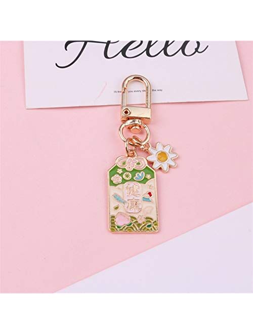 JZYZSNLB Keychain Keychain Portable Lucky Fortune Ornament Women Metal Car Bag Trinkets (Color : Blue Bless)