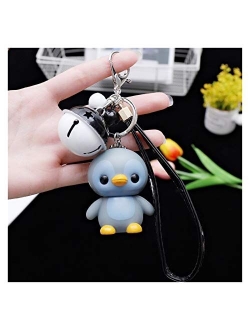 Fylsdes Cartoon Keychain Creative Cute Cartoon Little Penguin Doll car Keychain Creative Male and Female Bag Key Chain Ring Pendant Interior Accessories (Color : Red)