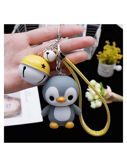 Fylsdes Cartoon Keychain Creative Cute Cartoon Little Penguin Doll car Keychain Creative Male and Female Bag Key Chain Ring Pendant Interior Accessories (Color : Red)