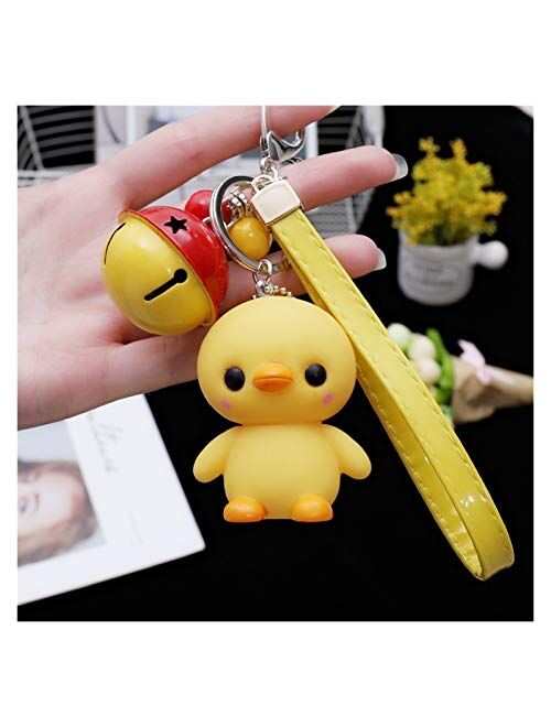 Fylsdes Cartoon Keychain Creative Cute Cartoon Little Penguin Doll car Keychain Creative Male and Female Bag Key Chain Ring Pendant Interior Accessories (Color : Red)