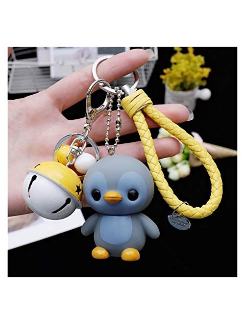 Fylsdes Cartoon Keychain Creative Cute Cartoon Little Penguin Doll car Keychain Creative Male and Female Bag Key Chain Ring Pendant Interior Accessories (Color : Red)