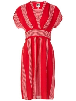 Women's V-Neck Belted Waist Wrap Dress