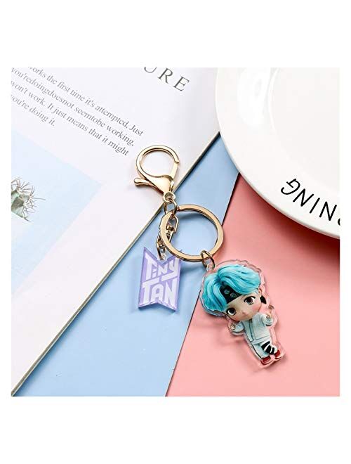 Fylsdes Cartoon Keychain Keychain Cute Cartoon Keyring Bag Pendant for Acrylic keyfob Trinket (Color : 1)