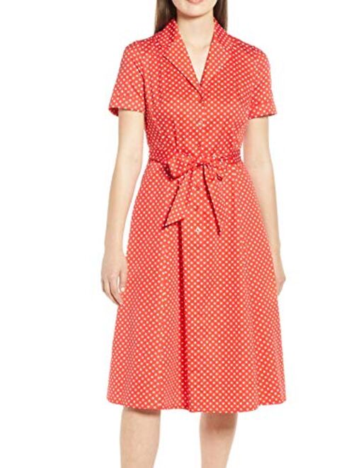 Anne Klein Women's Notch Collar Belted Shirt Dress