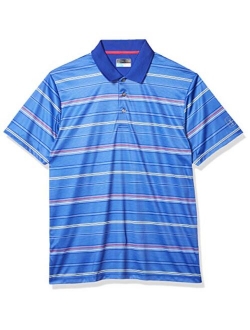 PGA TOUR Men's Short Sleeve Striped Polo Shirt