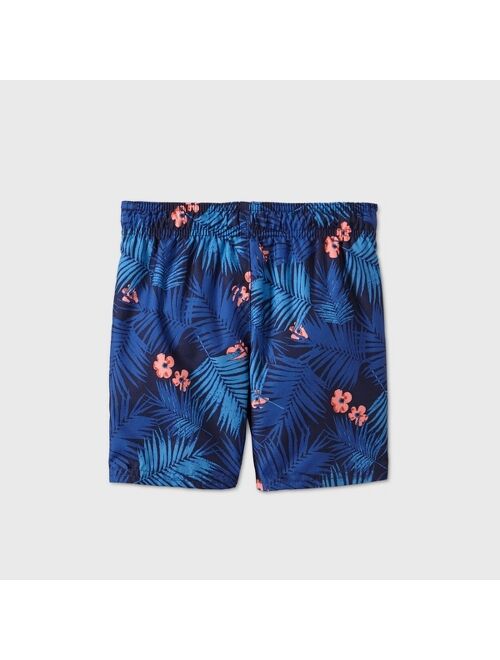 Toddler Boys' Floral Print Swim Trunks - Cat & Jack™ Blue