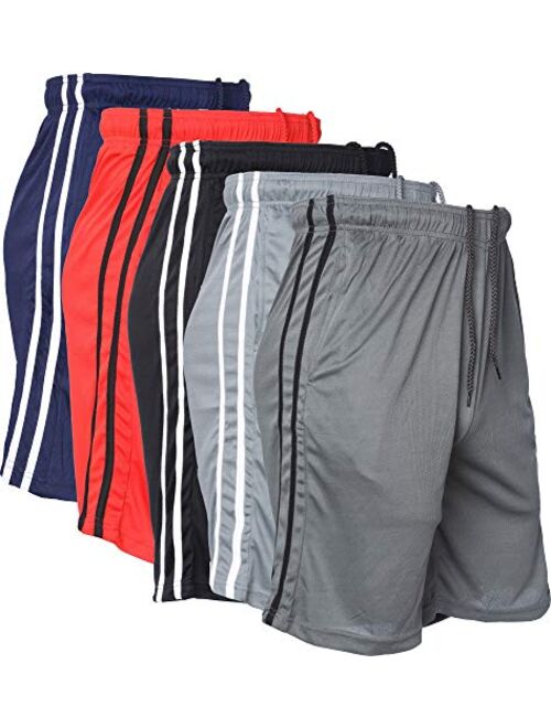 5 Pack- Men's Active Shorts Quick-Dry Lightweight Workout Gym Basketball with Pockets