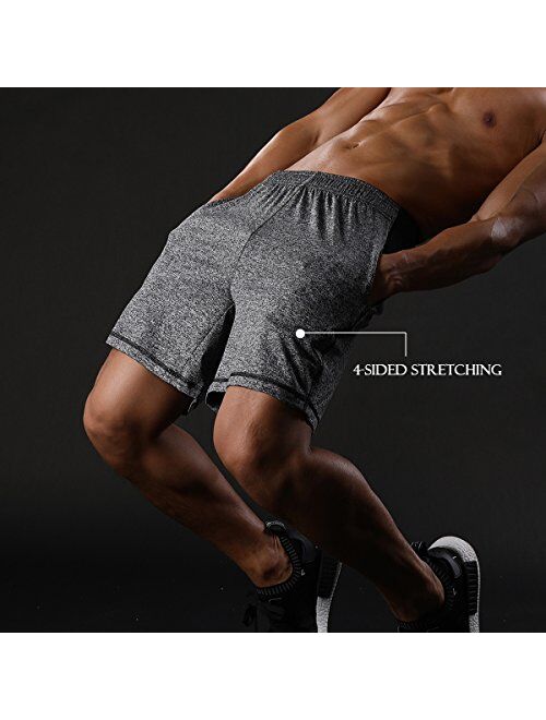 Gash Hao Athletic Gym Shorts Mens Workout Running Bodybuilding Training Short