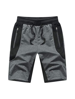 Mens Athletic Shorts with Zip Pockets