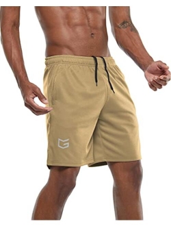 Men's 7" Workout Running Shorts Quick Dry Lightweight Gym Shorts with Zip Pockets