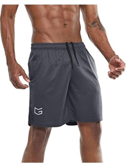 Men's 7" Workout Running Shorts Quick Dry Lightweight Gym Shorts with Zip Pockets