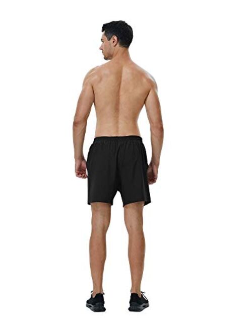 Roadbox Men's 5 Inch Running Athletic Quick Dry Shorts with Pockets for Workout Gym Exercise