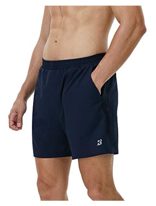 Roadbox Men's 5 Inch Running Athletic Quick Dry Shorts with Pockets for Workout Gym Exercise