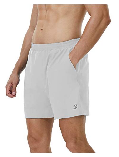 Roadbox Men's 5 Inch Running Athletic Quick Dry Shorts with Pockets for Workout Gym Exercise