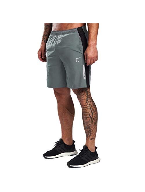 PIDOGYM Men's 7" Athletic Running Shorts Quick Dry Gym Workout Shorts with Reflective Taping