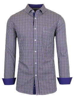 Men's Long Sleeve Printed Dress Shirt With Chest Pocket