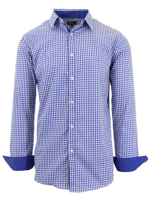 GBH Men's Long Sleeve Printed Dress Shirt With Chest Pocket