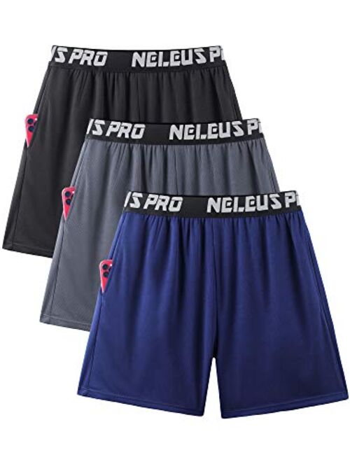 Neleus Men's 7" Mesh Running Workout Shorts