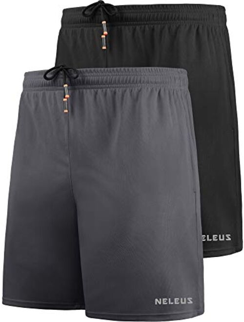 Neleus Men's 7" Mesh Running Workout Shorts