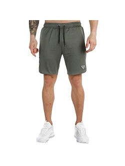 Wangdo Men's Workout Shorts 7" Running Shorts Athletic Bike Shorts Gym Shorts for Men with Zipper Pocket