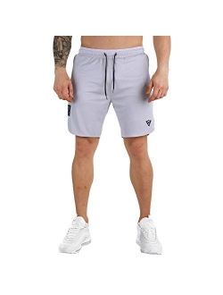 Wangdo Men's Workout Shorts 7" Running Shorts Athletic Bike Shorts Gym Shorts for Men with Zipper Pocket