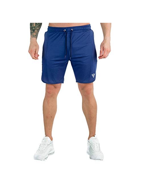 Wangdo Men's Workout Shorts 7" Running Shorts Athletic Bike Shorts Gym Shorts for Men with Zipper Pocket