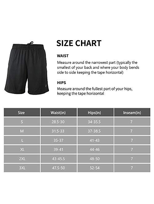 Roadbox Men's 7" Workout Running Shorts Lightweight Gym Athletic Shorts Basketball Shorts for Men with Pocket