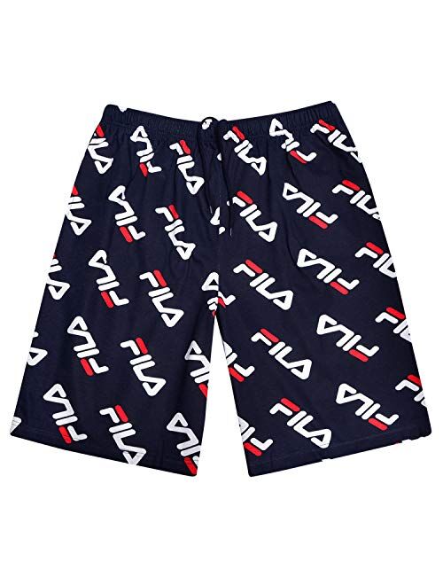 Fila Men Big and Tall Print Cotton Jersey Athletic Lounge Gym Shorts for Men