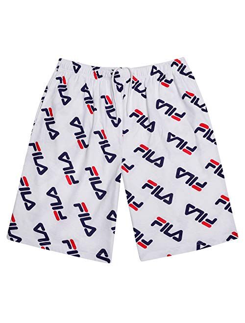 Fila Men Big and Tall Print Cotton Jersey Athletic Lounge Gym Shorts for Men