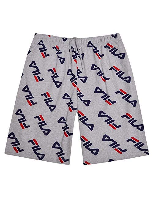 Fila Men Big and Tall Print Cotton Jersey Athletic Lounge Gym Shorts for Men