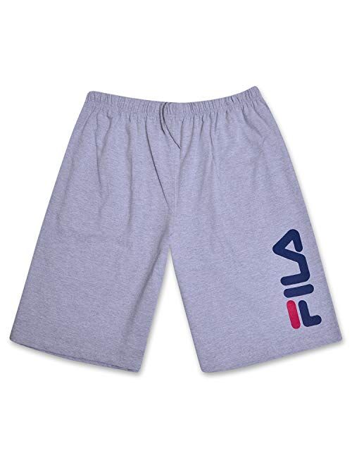 Fila Men Big and Tall Print Cotton Jersey Athletic Lounge Gym Shorts for Men