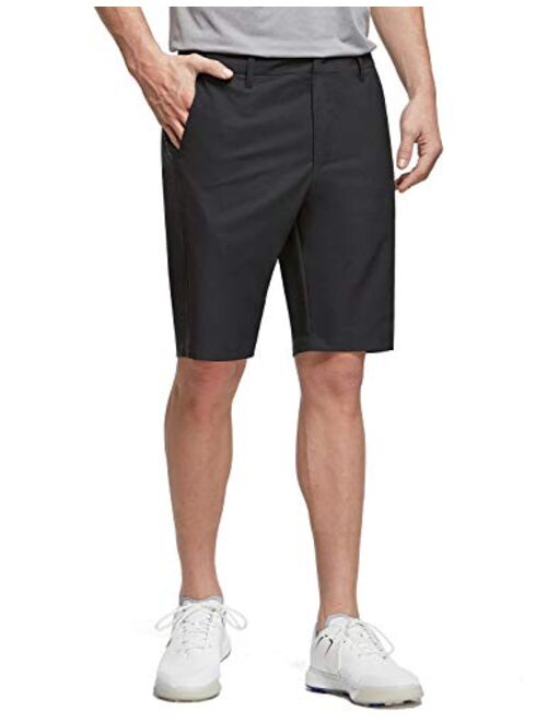 BALEAF 10" Golf Stretch Shorts for Men Flat Front Active Waistband Quick Dry Lightweight Casual Shorts with Zipper Pockets