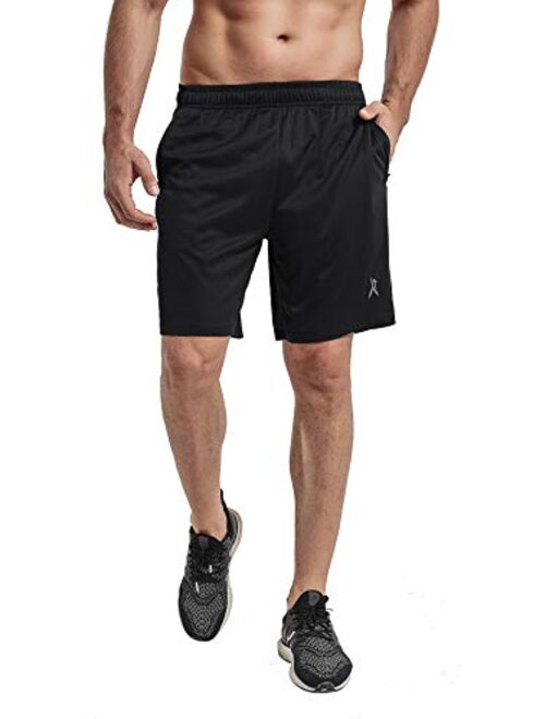 Priessei Men's 7" Workout Running Shorts Athletic Lightweight Gym Shorts with Zip Pockets