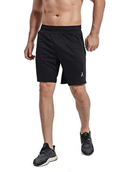 Priessei Men's 7" Workout Running Shorts Athletic Lightweight Gym Shorts with Zip Pockets